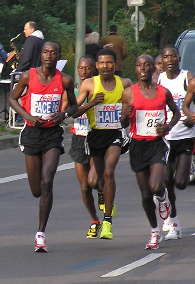 Haile Gebrselassie running a marathon