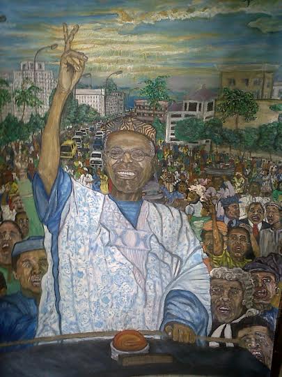 A portrait of Chief Obafemi Awolowo