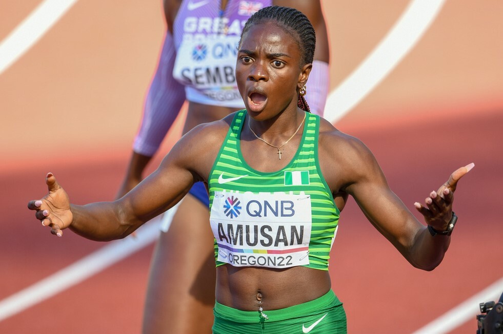 Tobi Amusan competing in 2022